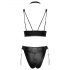 Cottelli Bondage - set reggiseno lucido con polsini (nero) - M