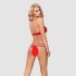 Set Intimo in Pizzo Seducente con Reggiseno e Tanga (Rosso) Obsessive 838 