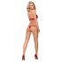 Set Intimo in Pizzo Seducente con Reggiseno e Tanga (Rosso) Obsessive 838 