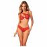 Obsessive Atenica - set di lingerie in pizzo con spalline incrociate (rosso) - M/L