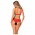 Obsessive Atenica - set di lingerie in pizzo con spalline incrociate (rosso) - M/L