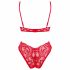 Obsessive Atenica - set di lingerie in pizzo con spalline incrociate (rosso) - M/L