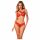 Obsessive Atenica - set di lingerie in pizzo con spalline incrociate (rosso)