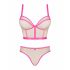 Set Intimo Trasparente "Nudelia" in Necc - Reggiseno e Perizoma (Naturale e Rosa) - Taglia S/M 