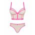 Set Intimo Trasparente "Nudelia" in Necc - Reggiseno e Perizoma (Naturale e Rosa) - Taglia S/M 