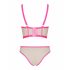 Set Intimo Trasparente "Nudelia" in Necc - Reggiseno e Perizoma (Naturale e Rosa) - Taglia S/M 