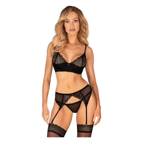 Set di lingerie Obsessive Chemeris con reggicalze (nero)  - M/L