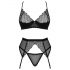 Obsessive Chemeris - Set reggiseno e giarrettiera (nero) - M/L