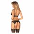 Set di lingerie Obsessive Chemeris con reggicalze (nero) 