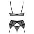 Set di lingerie Obsessive Chemeris con reggicalze (nero) 