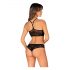 Set Intimo Sexy in Rete Aperta e Flessibile (Nero) - Taglia Unica S-L 