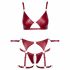 Cottelli Bondage - set reggiseno lucido con polsini (rosso)