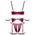 Cottelli Bondage - set reggiseno lucido con polsini (rosso)