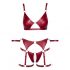 Cottelli Bondage - set reggiseno lucido con polsini (rosso) - M