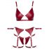 Cottelli Bondage - set reggiseno lucido con polsini (rosso) - M