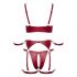 Cottelli Bondage - set reggiseno lucido con polsini (rosso) - M