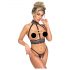 Abierta Fina - Set lingerie aperto con catene (nero)