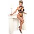 Abierta Fina - set di lingerie aperta con catene (nero)