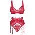 Obsessive Cupid Desir - completo intimo in pizzo (rosso)