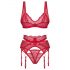 Obsessive Cupid Desir - completo intimo in pizzo (rosso)