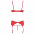 Set di Lingerie Rosso con Cuoricino e Reggiseno Aperto Cottelli 