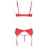 Cottelli - Set con cuore e reggiseno aperto (rosso)