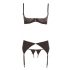 Abierta Fina - Set Intimo Lussuoso con Strass (Nero)  - 80B/M