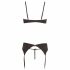 Abierta Fina - Set Intimo Lussuoso con Strass (Nero)  - 85C/L