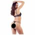 Set Intimo Sollevamento Seno con Laccetti e Anelli in Pizzo di Cottelli (Nero)  - 75C/S