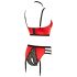 Set Intimo Lussuoso con Reggiseno Sollevatore e Dettagli Anellati (rosso-nero) Abierta Fina 