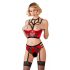 Set Intimo Lussuoso con Reggiseno Sollevatore e Dettagli Anellati (rosso-nero) Abierta Fina  - 80B/M