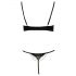 Cottelli - set reggiseno sollevante in raso con catene e strass (nero) - 80B/M