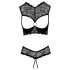 Cottelli - Set di reggiseno aperto con anelli e strass (nero) 