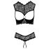 Cottelli - Set di reggiseno aperto con anelli e strass (nero)  - 80B/M