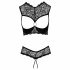 Cottelli - Set di reggiseno aperto con anelli e strass (nero)  - 80B/M