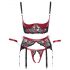 Cottelli Bondage - Set reggiseno sollevante in pizzo rosso opaco