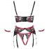 Cottelli Bondage - Set reggiseno sollevante in pizzo rosso opaco