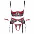 Set Intimo Sollevatore di Seno in Pizzo Opaco Bondage Cottelli (rosso)  - M