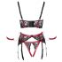 Set Intimo Sollevatore di Seno in Pizzo Opaco Bondage Cottelli (rosso)  - M