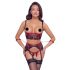 Set Intimo Sollevatore di Seno in Pizzo Opaco Bondage Cottelli (rosso)  - XL