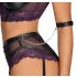 Set Intimo Bondage Cottelli con Reggiseno e Perizoma Aperto (Nero-Viola) 