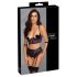 Set Intimo Bondage Cottelli con Reggiseno e Perizoma Aperto (Nero-Viola) 