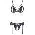 Cottelli - Set di Lingerie Aperta in Pizzo Nero 