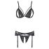 Cottelli - Set di Lingerie Aperta in Pizzo Nero  - M