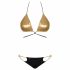 Bikini Luccicante Goldivia con Collo a Halter (Nero-Oro) 