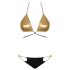 Obsessive Goldivia - bikini lucido con collo allacciato (oro-nero)