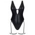 Costume da Bagno Lucido con Scollatura Profonda Obsessive Punta Negra (Nero)  - M