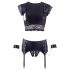 Set di Lingerie in Pizzo e Lucido con Catene Stile Bondage - Cottelli Collection (Nero) 