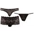 Selezione di Lingerie Sensuale Femminile Cottelli - Set di Biancheria Intima Nera in Pizzo (3 pezzi) 