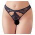 Slip Erotico Aperto con Fiocchi e Tagli Sexy (nero) 